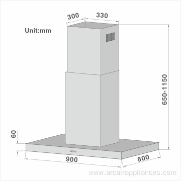 Typical Slim T Shape Island hood 802